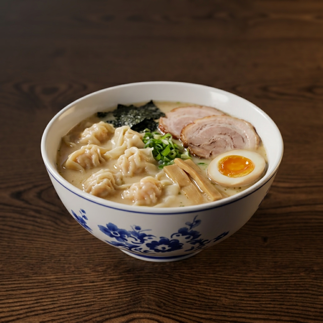 Shrimp Wonton Tonkotsu.