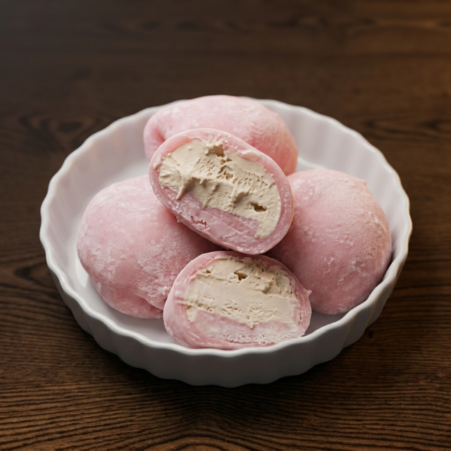 Strawberry Mochi Ice Cream.